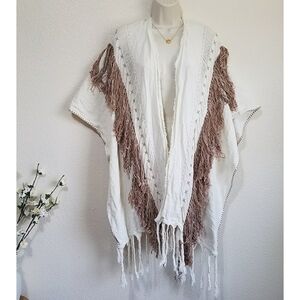 AYA Sacred Wear Bohemian Fringe Kimono Poncho